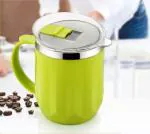 CARTIVA Wonder Cup Stainless Steel Hot Coffee Mug With Lid, Coffee Mug To Carry Hot & Cold Beverage, Travel Mug For Tea Coffee, Tea Mug For Home & Office, Multi Color(Pack Of 1)