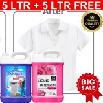 BLISS & BLUSH Washing Machine Liquid Detergent 10 liter for Top Load Washing Machine with Nano Fiber Lock Technology, 99.9% Germ Protection, Bio Stain Power & Ultra Color Care