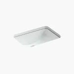 KOHLER LADENA Series Under Counter WASH BASIN (White) | 581x402x203mm, Rectangle | Ceramic Basin/Sink for Bathroom, Living Room | NOT Table / Counter Top | K-2214IN-0