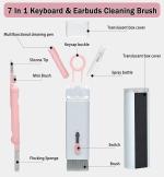 7 in 1 Electronic Cleaner Kit, Keyboard Cleaner Kit with Brush, 3 in 1 Cleaning Pen for AirPods Pro, Multifunctional Cleaning Kit for Earphone, Keyboard, Laptop, Phone, PC Monitor