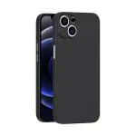 HILLS & MILES Crystal Clear Ultra Thin Soft Slim Flexible Silicone Protective Mobile Back Cover Case for iPhone 13(Matte Black,TPU)