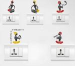 Lanstick Vinyl Multicolor Switch Board Self Adhesive Wall Sticker 24 inch