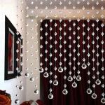LONIO 10 Strings Acrylic Crystal String Bead Haniging Curtain with Glass Drops Transparent