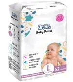 Jr.Sr. Baby Premium Diaper Pants|Large (L) Size (9-14 Kg) 62 Pants|Pack of 1 |12-Hours Absorption|Advanced Leak Protection|Wetness Indicator|Soft & Comfortable|
