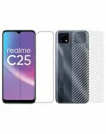 GADGETRONICS Realme C25 Transparent Carbon Fiber Scratchproof Screen Protector and Skin Sticker