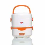 PRIME PICK Electric Cooking & Heating Lunch Box | Heating Food Warmer Lunch Box with Portable Stainless Steel Food Container for Office and Travel (Orange)