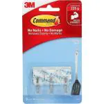 3M Command 17067 Clear Plastic Hook - Pack Of 6