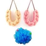 Majestique Long Bath Loofah Stretchable Braided Mesh Exfoliating Back-Nature Eco-friendly Loofah/Loofa/Mesh Bath Scrubber Body Shower Sponge -Random Colors (Pack of 3)