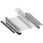 ROCKFIELD Pants-Hangers-12PCS-Skirt-Hangers-Pant-Hangers-with Clips Slack Hangers Pants Trouser Hangers Clothes Hangers for Pants