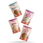 INSTAFOOD-READY TO COOK Combo Pack of Sambhar, Surti Kadhi, Upma & Urad Dal | Ready to Eat & Cook Meal | 4 Servings Each | Pack of 4 (150g Each) |After Cooking Gets 2.5KG to Serve|Zip Lock Packaging|Vegetarian Meal