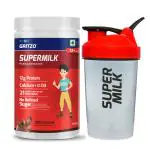 Gritzo SuperMilk,Health Drink for Teens (13+ Yrs) Double Chocolate, 400g (With Shaker), Combo