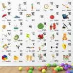 StickMe Multicolor Vinyl Hindi Alphabets Varnamala Vowel Svar Baby Kinder Garden Wall Sticker