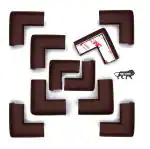 Kids Station Made in India Baby Proofing Corner Protector for Kids Safety, Soft Cushion for Sharp Furniture/Table Corner (30g/mt Dense, 10 pcs, L- Shape, Brown)