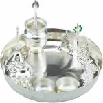 GoldGiftIdeas Silver Silver Plated Pooja Thali Set