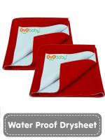 OYO BABY Quick Dry Waterproof Baby Bed Protector Pack of 2 Dry Sheet (Medium 100 x 70 cm) Red