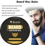 KURAIY 100% Amazing Earth Beard & Mustache Holding Wax Gel for Men - Certified Organic, Strong Hold, Styling, Argan Oil, Chemical Free, 100% Vegan & Cruelty Free - 50gm Hair Wax (100 g)
