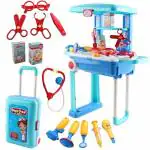 Cuberspeed Doctor Play Kit Set for Boys & Girls , Pretend Play Doctor Set for Kids , Medical Doctor Accessories Clinic Set , Beautiful 14pcs Suitcase