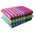 ASH Traders Multocolor Handloom Plain XXXL Towels Cotton, 36 x 72 inch (pack of 3)