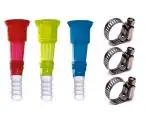 SEVOU 03 Pcs Toti and Water Tap Pipe Connector for Gardening and Car Washing Use for Pipe Holding Size 1/2 Inch with 03 Clips/Clamps