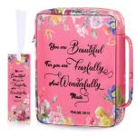 Climberty Book Handbag Book Print Bible Carry Bag Reading Bag Anti-Scratch Bag With Handle & Built-In Pouches, 10 Inch Bible Carry Bag