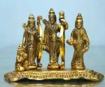 NAVYAKSH- STAGLINE Brass Trishul with Shivling Idol + Damru Decorative Showpiece - 8 cm (Brass, Gold)