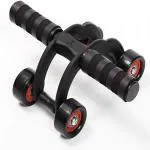 Shopeleven Anti Skid Ab 4 Roller Exercise Wheel with Knee Mat for Stomach Exercise Training (Pack of 1, Color may Vary)