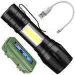 QTX Rechargeable Zoomable Waterproof LED Flash Torch Light With Small 4 Modes,500 Meter