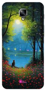 Gift Minister Soft Designer Mobile Case For One Plus 3 Back Cover Steel Blue - Lupanas Cat Wood Art Print Stars Xing Tonalist Paintings Atmospheric Impressionism Cyan Red Camera Protection 1Pcs 1701J