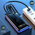 ModishOmbre MOT-3 10,000mAh Polymer Battery Power Bank | 4.8 Amp Fast Charging Power Bank with Inbuilt 4 In 1 Data Cable | Dual LED Torch | Mobile Stand With Battery Storage Indicator | BIS Certified