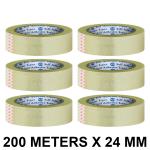 VCR Self Adhesive Transparent Cello Tape - 200 Meters in Length - 24mm / 1