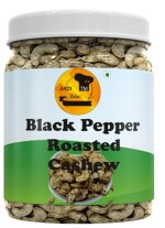 SAVIBITE Roasted Black Pepper Spicy Masala Cashews| Crispy Dry Roasted Cashews 100% Natura | Crunchy Smoky Kaju | 200g