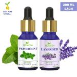 Homeda Peppermint and Lavender Essential Oil (200ML each) for Hair Growth, Diffuser, Sleep, Skin, Face, Aromatherapy, 100% Pure Aroma Pepermint Esstinal, Essence Oil