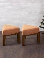 Nestroots Tan Triangle Ottoman Set of 2