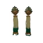 Priyansh Enterprise Handmade Green Brass Traditional Earrings For Parties, Festivals For Women