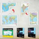 GO WOO India POLITICAL - MAP PRACTICE BOOK, WORLD POLITICAL - MAP PRACTICE BOOK, SMALL CUT & DRAW OUTLINE MAPS POLITICAL & PHYSICAL, 2 IN 1 India POLITICAL AND PHYSICAL MAP IN HINDI and 2 IN 1 WORLD POLITICAL AND PHYSICAL MAP IN HINDI