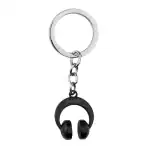 Caristo Music Lover Headphones Design (KC-124) Black Metal Keychain for Car Bike Men Women Kids Keyring