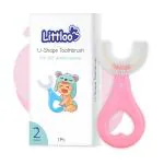 LITTLOO Baby U Shape Silicone Tooth Brush- Pack of 1 (Pink)