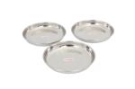 HAZEL Stainless Steel Serving Plate Set of 3, 17 cm X 2.5 cm, 425 ml