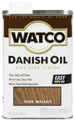 Rust-Oleum WATCO A65841 Danish Oil One Step Finish For Wood DARK WALNUT, Quart (946ml)