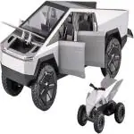 KTRS ENTERPRISE 1:24 Scale Cybertruck Model Toy Pull Back Pick-Up Truck With Sound&Light, Alloy Diecast Truck Toys For Kids Gift Or Tesla Vehicles Model Collection Enthusiasts