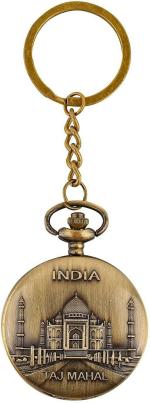 Blue Aura Arkanum Silver Metal Taj Mahal Pocket Watch Key Chain