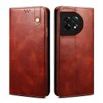 Excelsior Premium Leather Wallet flip case Cover with | Card and Cash Slot | 360 Full Body Protection for Oneplus 11R (Brown)
