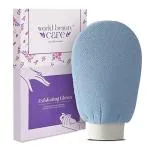 WBC WORLDBEAUTYCARE Moroccan Hammam Exfoliating Kessa Scrub Glove Shower Scrub Gloves Body Facial Tan Massage Mitt Double layered Imported (Blue)