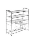 SUPRAS TRADING HOUSE Stainless Jumbo Mini Giant Steel Wall Mounted Kitchen Dish/Utensils/Storage/Plate/Cutlery/Crockery 5 Layer Rack (31 x 36) Inch - Model Queen