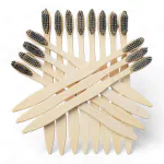 Eco Gree Bamboo Toothbrush S-Curve Charcoal - Activated Charcoal for Whiter Teeth Pack of 15