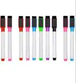 Pehrovin Ventures 10 Whiteboard Markers/Dry Erase Whiteboard Marker Pen (Black Ink Only Irrespective Of Outer Colours) With Attached Eraser For Writing On White Board/Slate/Whiteboard Sticker