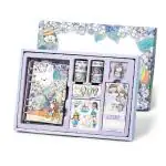 Hasthip Purple Paper Cartoon Scrapbook Kit Gift Set Cute Theme Notebook Washi Tape Stickers