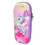 SHANAYA 3D Flying Unicorn Hardtop Embossed Smiggle EVA Pencil Pouch Case (Random Color)
