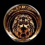 SMOKEY COCKTAIL Lion Face Embossed Whiskey Glass Set of 2 | 300 ml Premium Whisky Glass | Golden Whiskey Glass with Lion Face Embossed | Gift for Men
