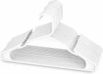 Inditradition Plastic Cloth Hangers for Wardrobe & Almirah, Standard Size - White (Pack of 10 Hangers)
